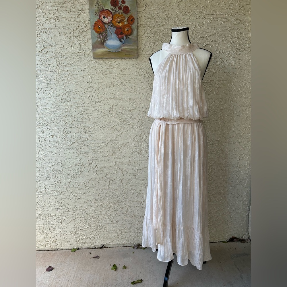 Socialite Cream Halter Midi Dress